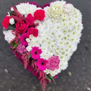 solid heart flower wreath
