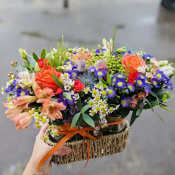 Autumnal Basket of Bottle Blooms