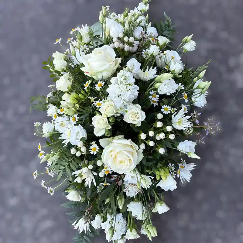 White Wildflower Spray Wreath