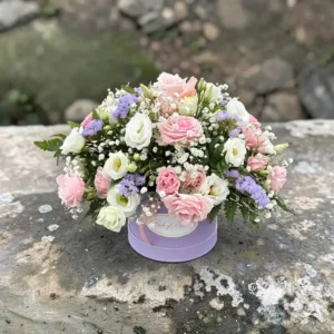 Pastel Shades Flower Hatbox