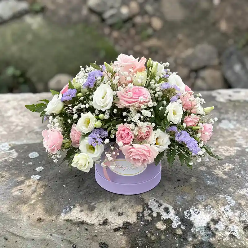 Pastel Shades Flower Hatbox
