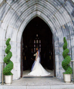 Cathedral Entrance with Spiral Trees