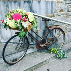 wedding bicycle flowers