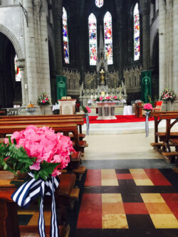 Cerise Pink Church flowers