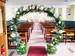 Large floral moongate arch
