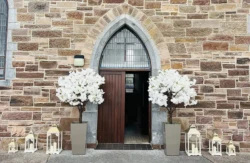 trees church entrance