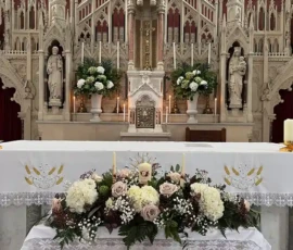 church altar wedding arrangements