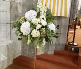 The Luxe White & Greens Package - Large Hydrangea Church Arrangement
